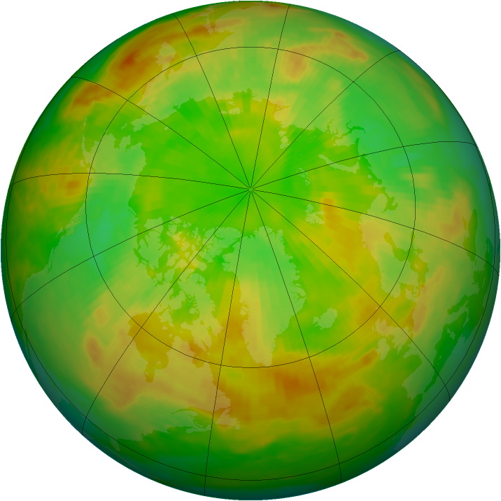 Arctic ozone map for 19 June 1982